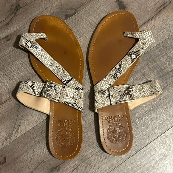 Vince Camuto | Tadd Leather Snakeskin Sandals 9 1/2 - Picture 4 of 5